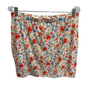 No Boundaries Floral Print Elastic Waist Mini Skirt  Sz XL